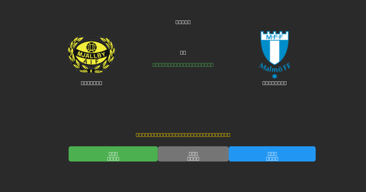 Mjällby срещу Malmö FF - Безплатни AI прогнози, съвети за залагане и коефициенти