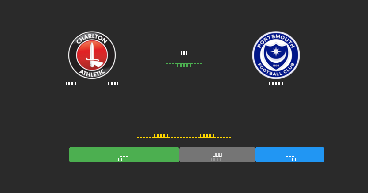 Charlton Athletic vs Portsmouth - Bezplatné AI Fotbalové Předpovědi s 80%+ Přesností