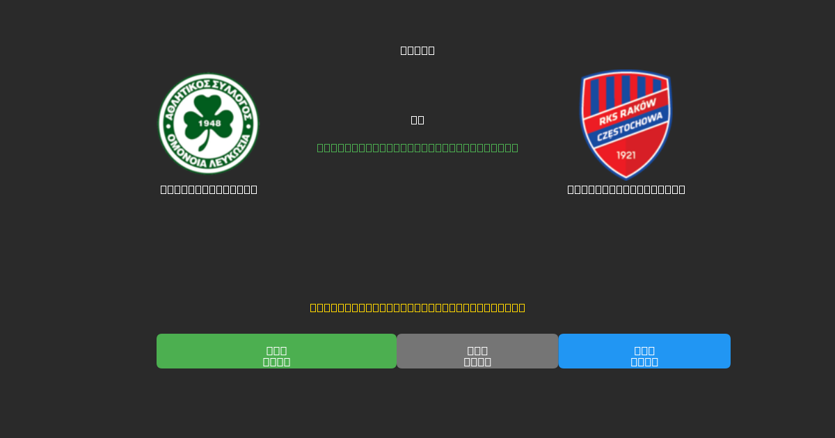 Omonia Nicosia vs Raków Częstochowa - Bezplatné AI Fotbalové Předpovědi s 80%+ Přesností
