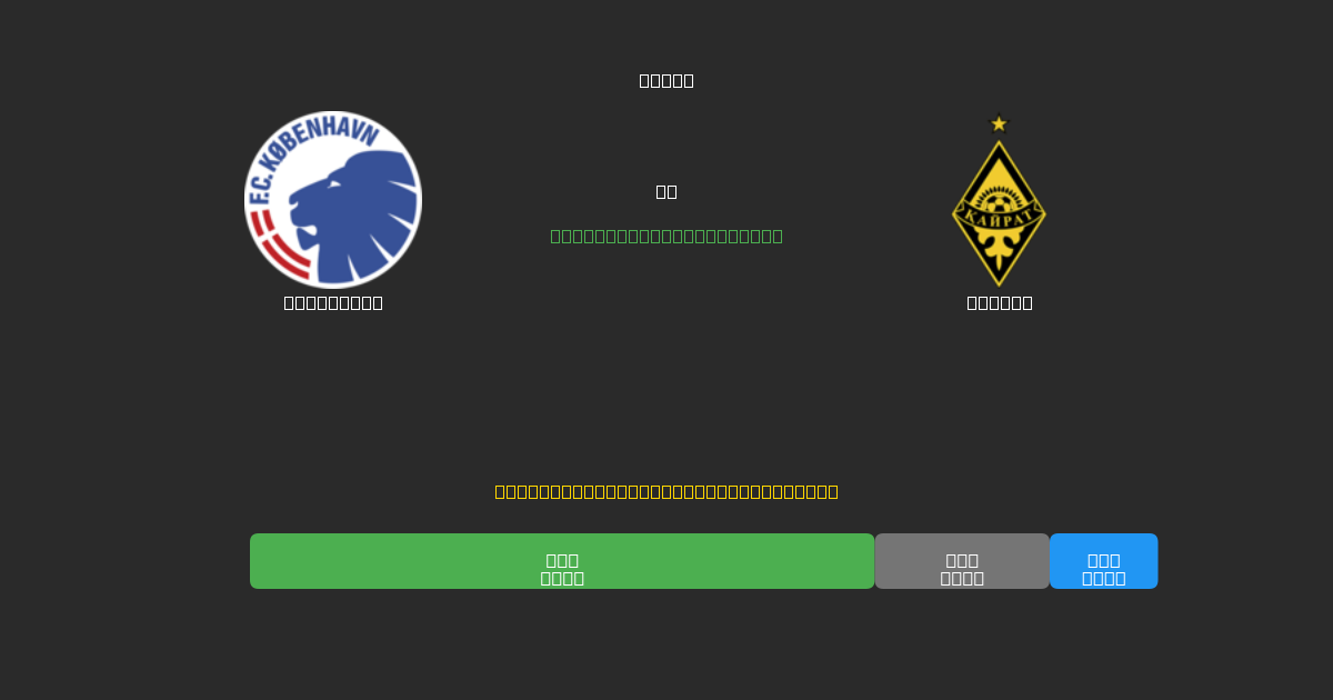 København vs Kairat - Gratis AI Fodboldforudsigelser med 80%+ Nøjagtighed