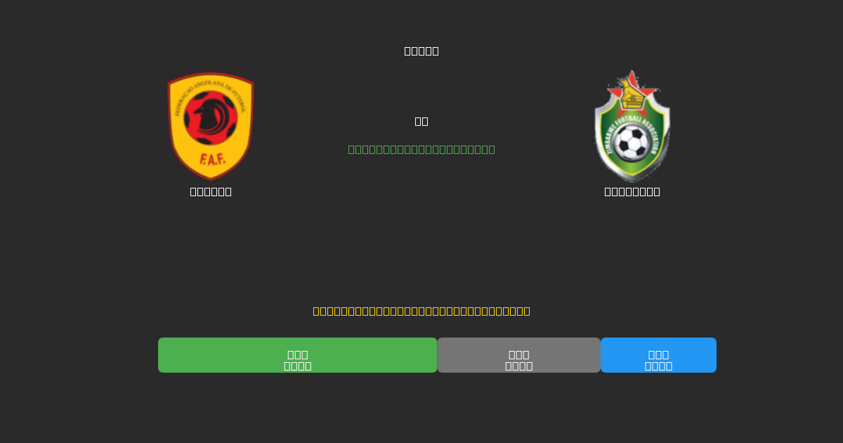Angola vs Zimbabwe - Ingyenes AI Futball Előrejelzések 80%+ Pontossággal