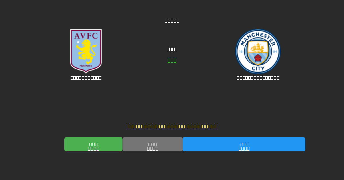 Aston Villa vs Manchester City - Ingyenes AI Futball Előrejelzések 80%+ Pontossággal