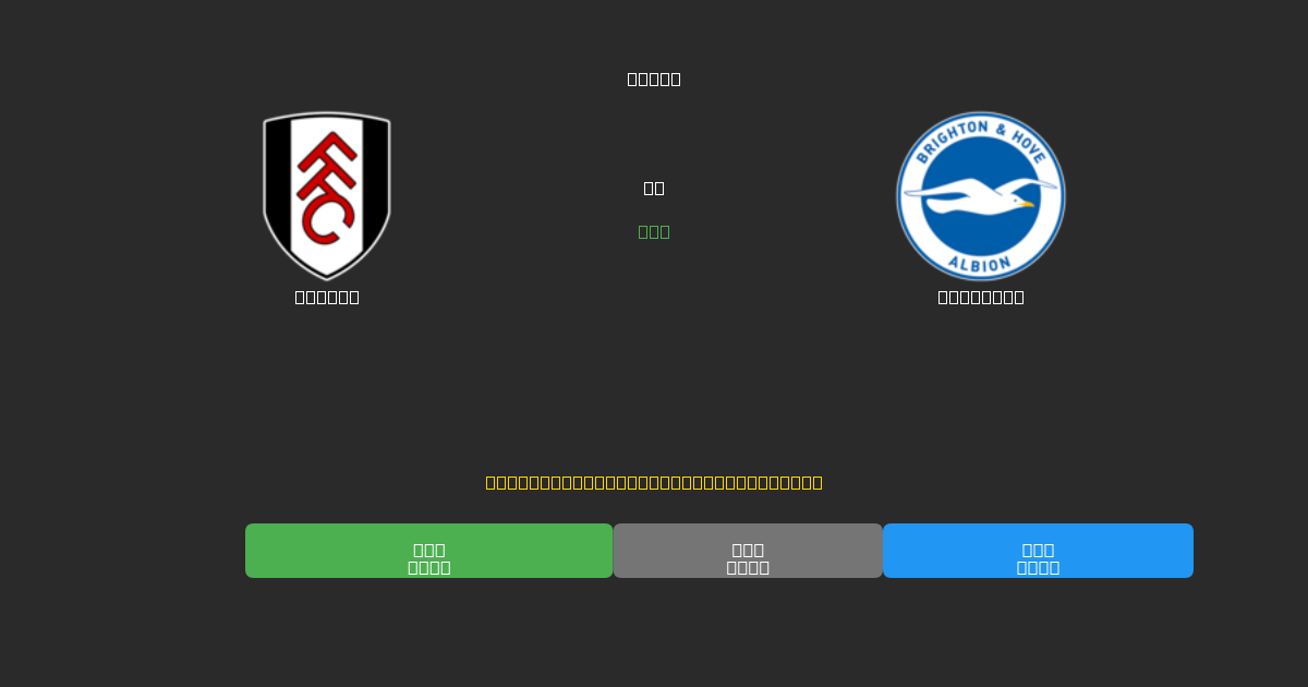 Fulham vs Brighton - Ingyenes AI Futball Előrejelzések 80%+ Pontossággal
