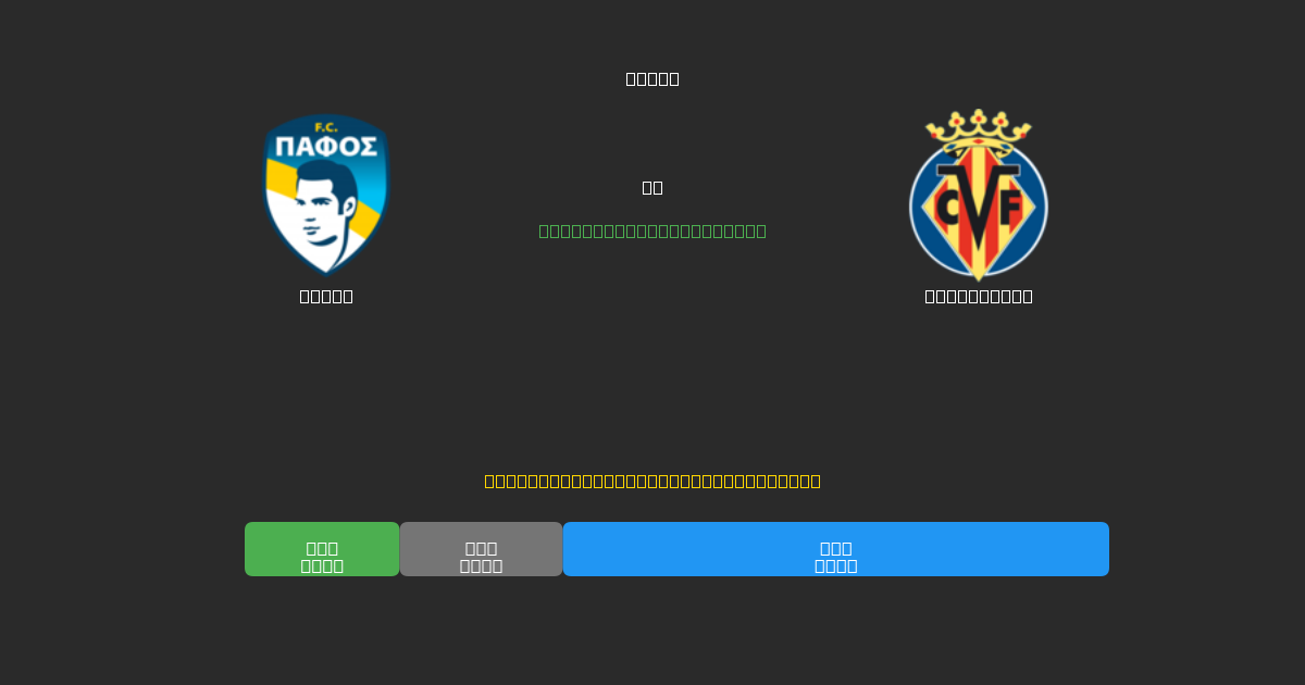 Pafos vs Villarreal - Ingyenes AI Futball Előrejelzések 80%+ Pontossággal