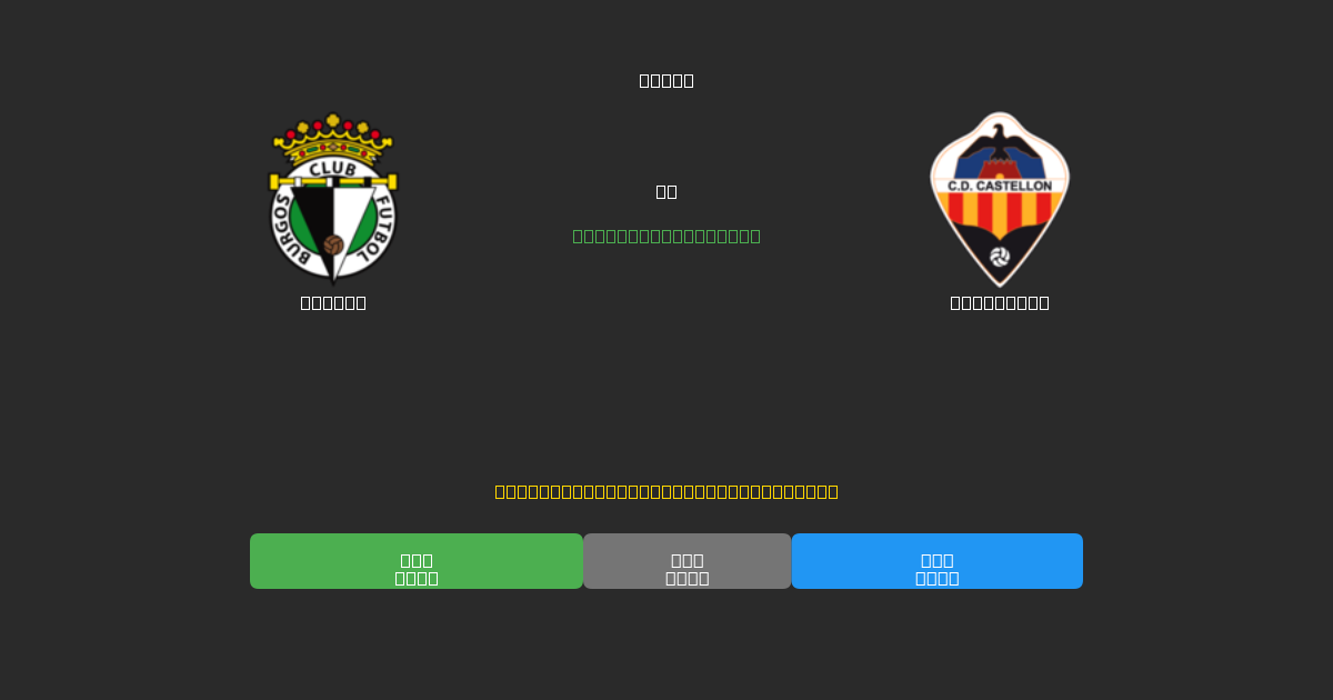 Burgos vs Castellón - Ingyenes AI Futball Előrejelzések 80%+ Pontossággal