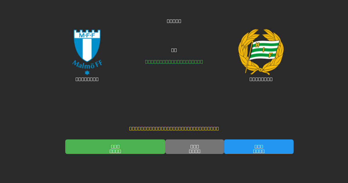Malmö FF vs Hammarby - Ingyenes AI Futball Előrejelzések 80%+ Pontossággal