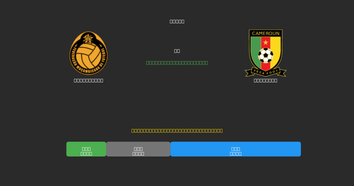 Mozambique vs Cameroon - Previsioni di Calcio IA Gratuite con 80%+ di Precisione