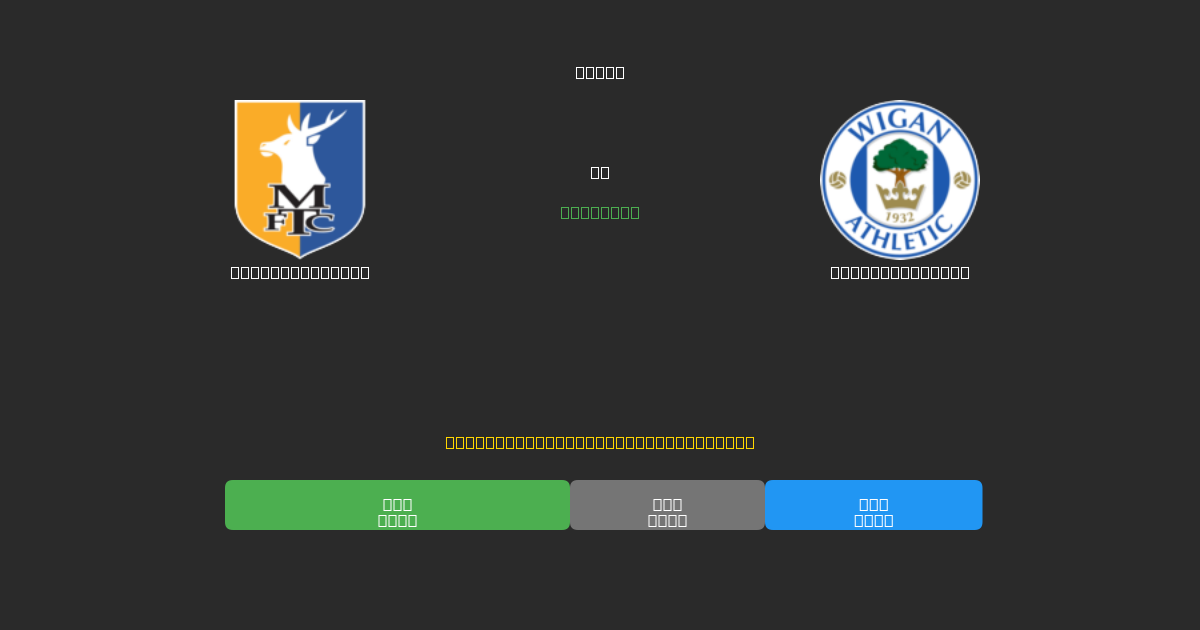 Mansfield Town vs Wigan Athletic - Previsioni di Calcio IA Gratuite con 80%+ di Precisione