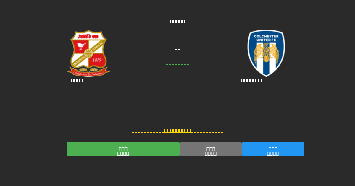 Swindon Town vs Colchester United - Previsioni di Calcio IA Gratuite con 80%+ di Precisione
