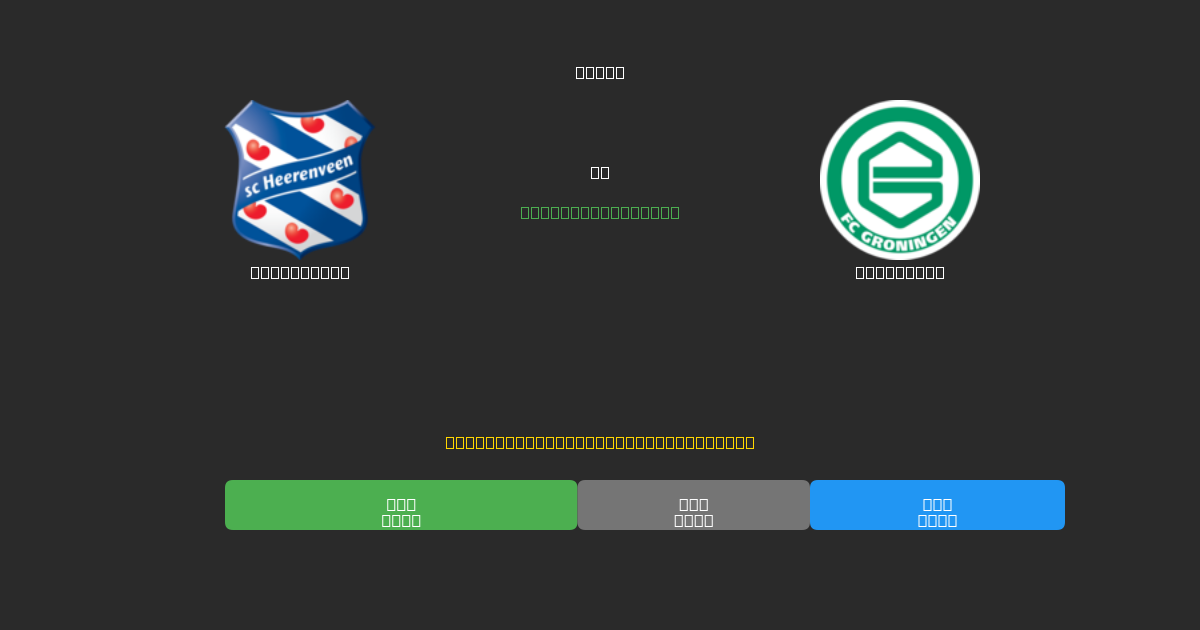 Heerenveen vs Groningen - Previsioni di Calcio IA Gratuite con 80%+ di Precisione