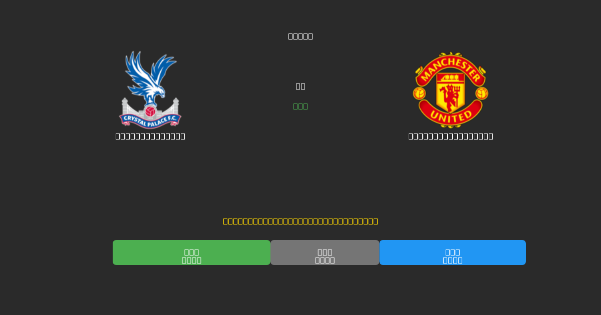 Crystal Palace vs Manchester United - 無料AIサッカー予想80%以上の精度