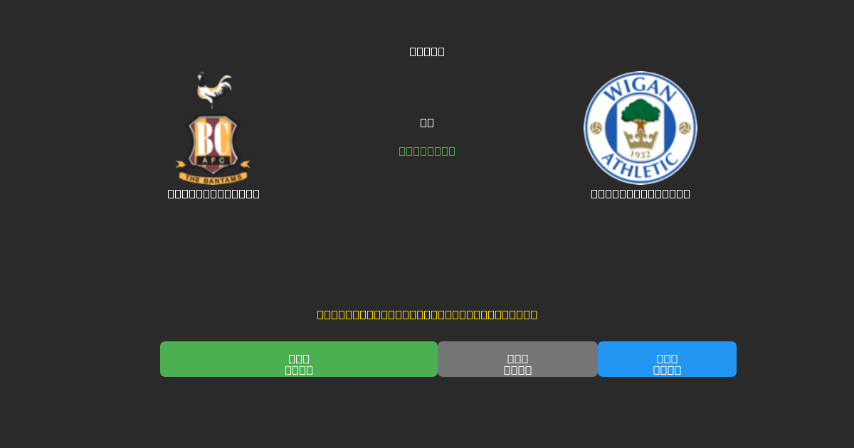 Bradford City vs Wigan Athletic - 無料AIサッカー予想80%以上の精度