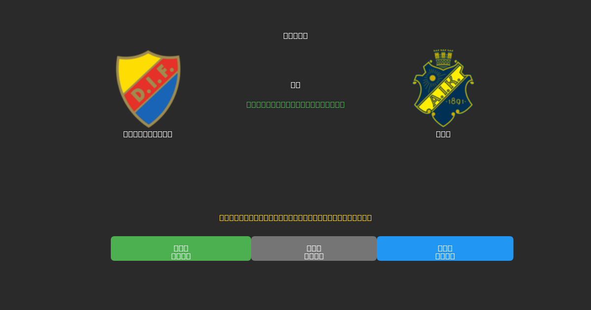 Djurgården vs AIK - 무료 AI 예측, 베팅 팁 및 배당률