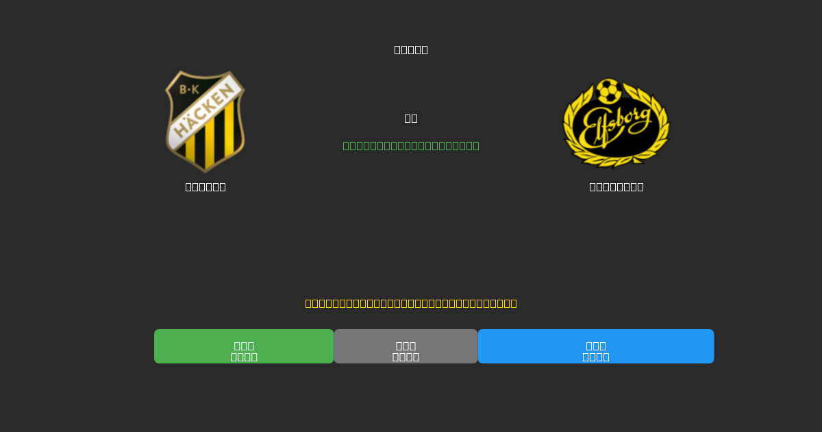 Häcken mot Elfsborg - Gratis AI-spådommer, betting-tips og odds