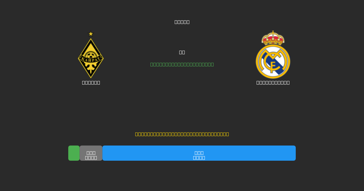 Kairat против Real Madrid - Бесплатные ИИ Футбольные Прогнозы с 80%+ Точностью