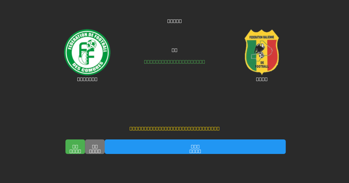 Comoros vs Mali - Bezplatné AI Futbalové Predpovede s 80%+ Presnosťou