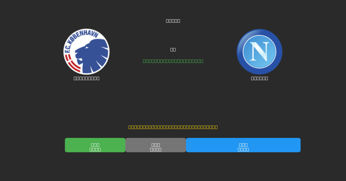 København vs Napoli - Bezplatné AI Futbalové Predpovede s 80%+ Presnosťou